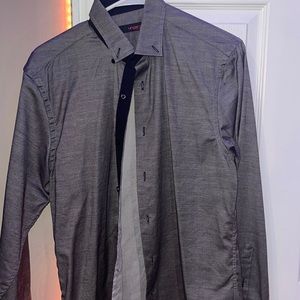 Gray button down shirt